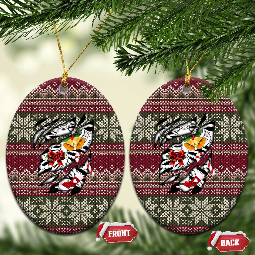 Skeleton Candy Cane Christmas Ceramic Ornament Xmas Holiday Patterns - Wonder Print Shop