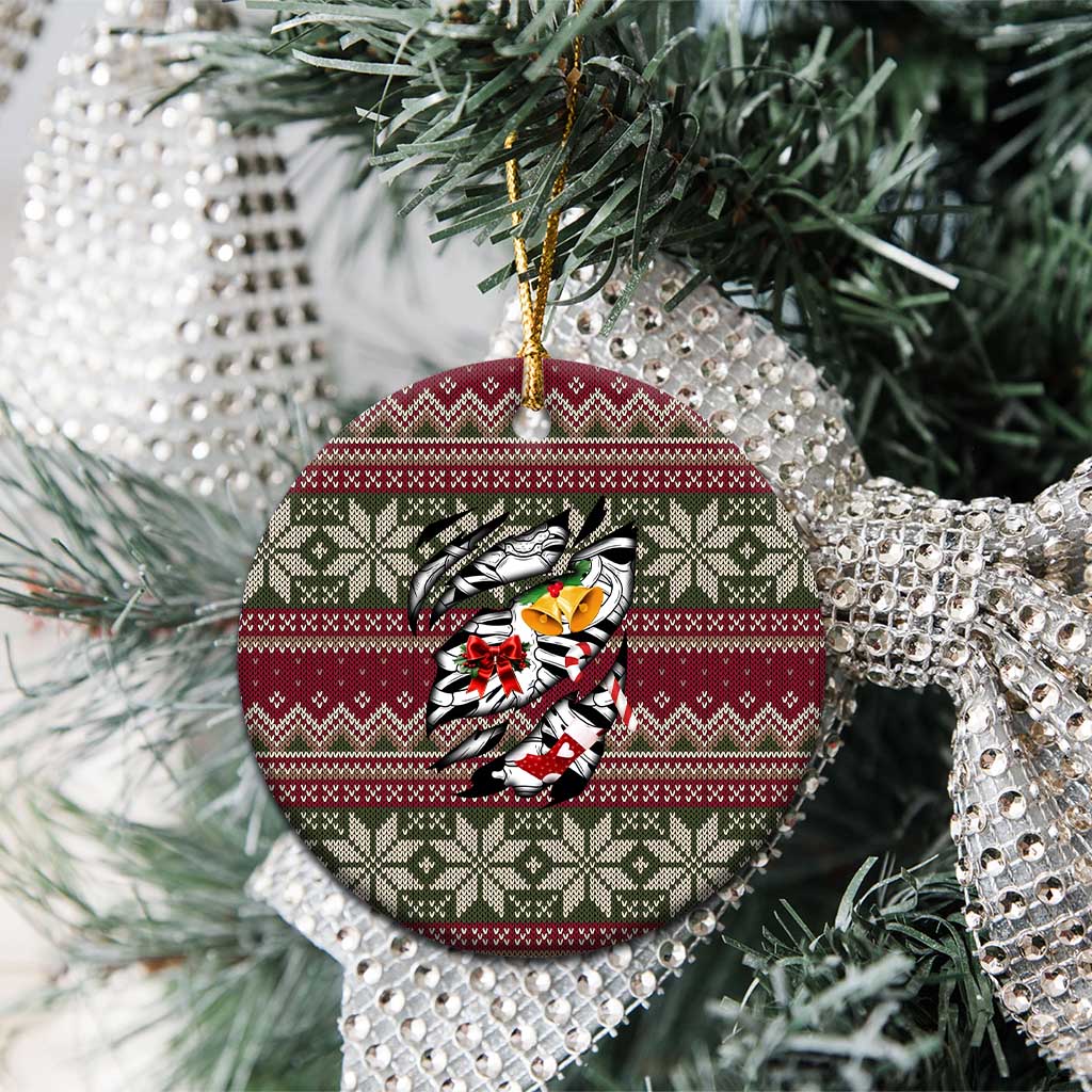 Skeleton Candy Cane Christmas Ceramic Ornament Xmas Holiday Patterns - Wonder Print Shop
