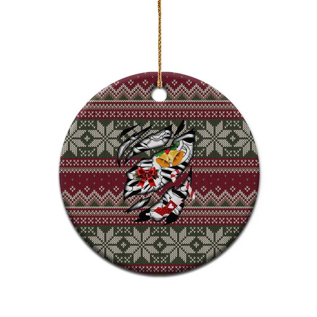 Skeleton Candy Cane Christmas Ceramic Ornament Xmas Holiday Patterns - Wonder Print Shop