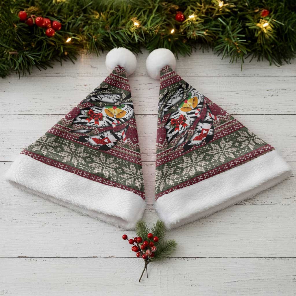 Skeleton Candy Cane Christmas Santa Hat Xmas Holiday Patterns - Wonder Print Shop