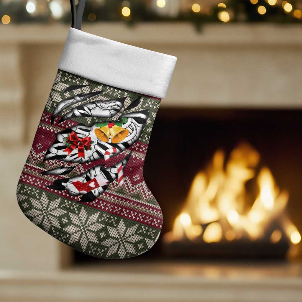 Skeleton Candy Cane Christmas Stocking Xmas Holiday Patterns - Wonder Print Shop