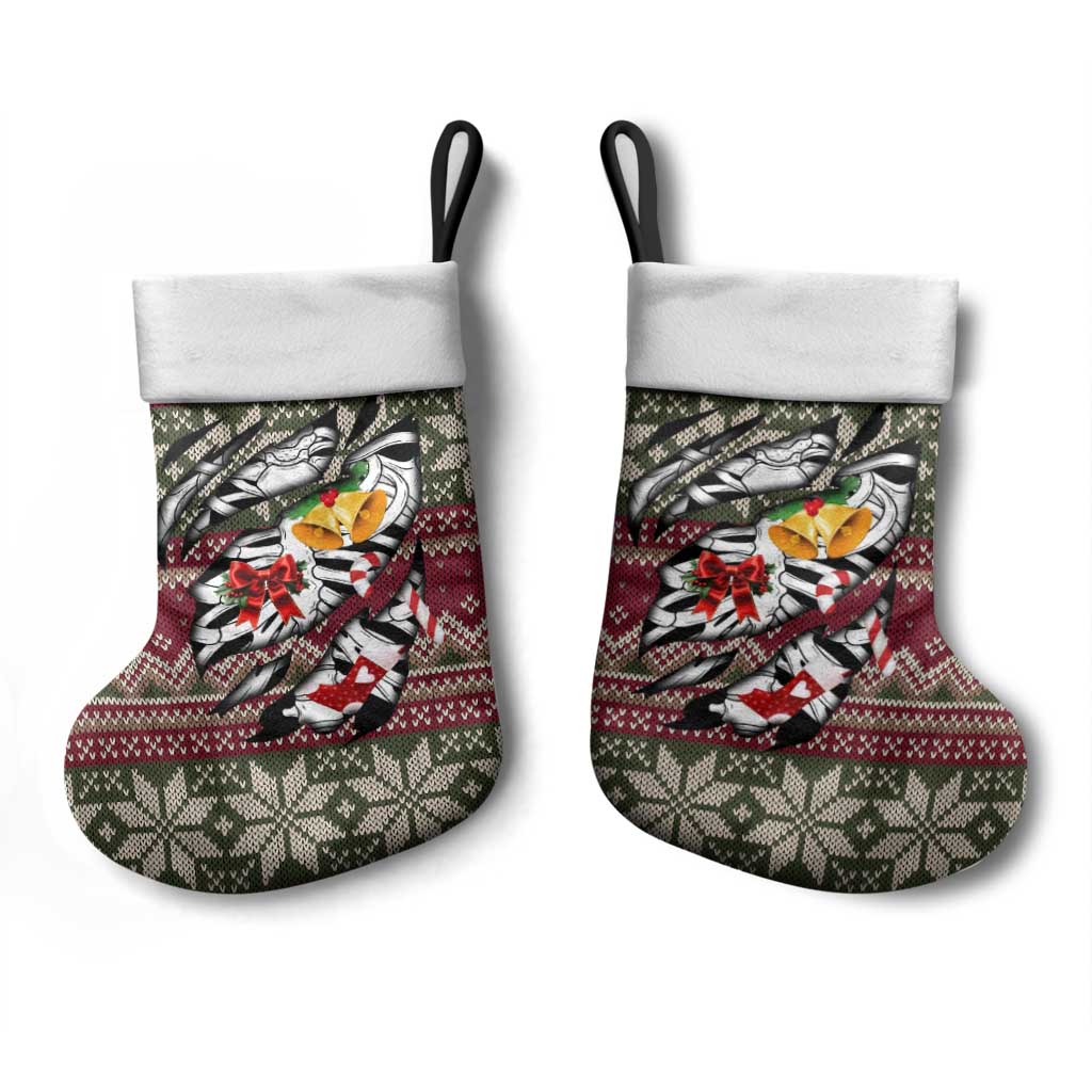 Skeleton Candy Cane Christmas Stocking Xmas Holiday Patterns - Wonder Print Shop
