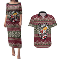 Skeleton Candy Cane Christmas Couples Matching Puletasi and Hawaiian Shirt Xmas Holiday Patterns - Wonder Print Shop