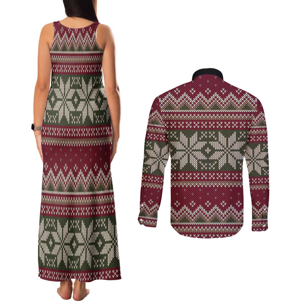 Skeleton Candy Cane Christmas Couples Matching Tank Maxi Dress and Long Sleeve Button Shirt Xmas Holiday Patterns - Wonder Print Shop