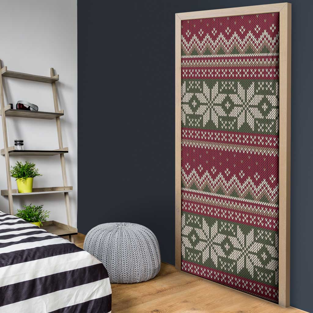 Skeleton Candy Cane Christmas Door Cover Xmas Holiday Patterns - Wonder Print Shop