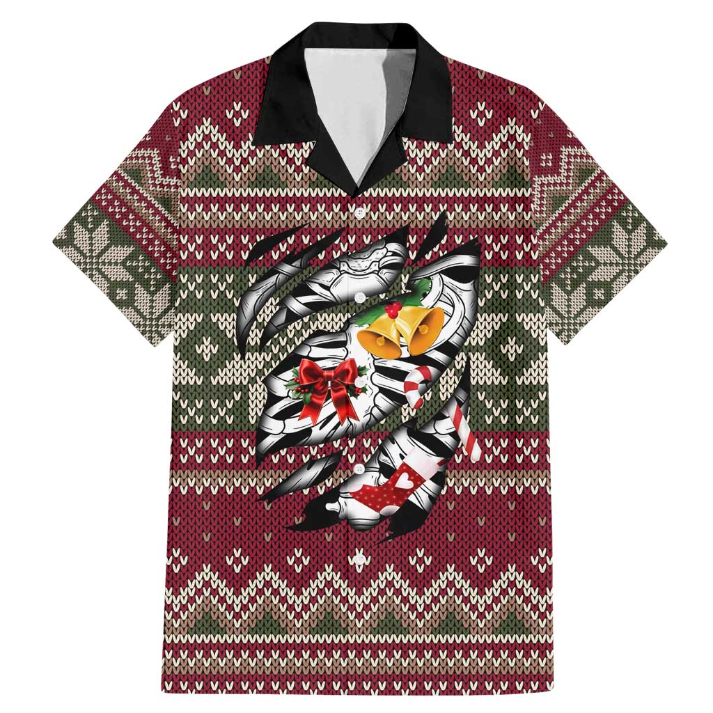 Skeleton Candy Cane Christmas Family Matching Mermaid Dress and Hawaiian Shirt Xmas Holiday Patterns - Wonder Print Shop