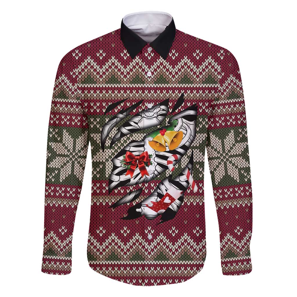 Skeleton Candy Cane Christmas Family Matching Mermaid Dress and Hawaiian Shirt Xmas Holiday Patterns - Wonder Print Shop