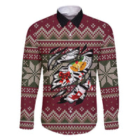 Skeleton Candy Cane Christmas Family Matching Off The Shoulder Long Sleeve Dress and Hawaiian Shirt Xmas Holiday Patterns - Wonder Print Shop