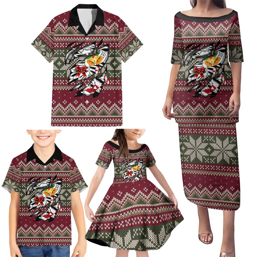 Skeleton Candy Cane Christmas Family Matching Puletasi and Hawaiian Shirt Xmas Holiday Patterns - Wonder Print Shop