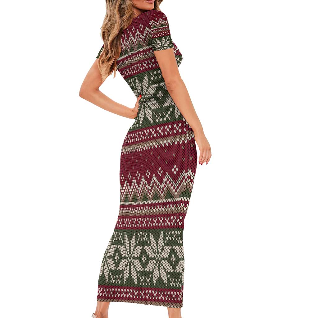 Skeleton Candy Cane Christmas Family Matching Short Sleeve Bodycon Dress and Hawaiian Shirt Xmas Holiday Patterns - Wonder Print Shop