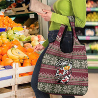 Skeleton Candy Cane Christmas Grocery Bag Xmas Holiday Patterns - Wonder Print Shop