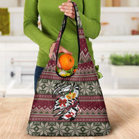 Skeleton Candy Cane Christmas Grocery Bag Xmas Holiday Patterns - Wonder Print Shop