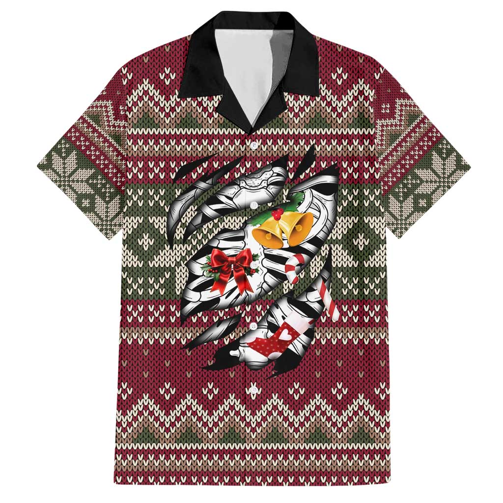 Skeleton Candy Cane Christmas Hawaiian Shirt Xmas Holiday Patterns - Wonder Print Shop