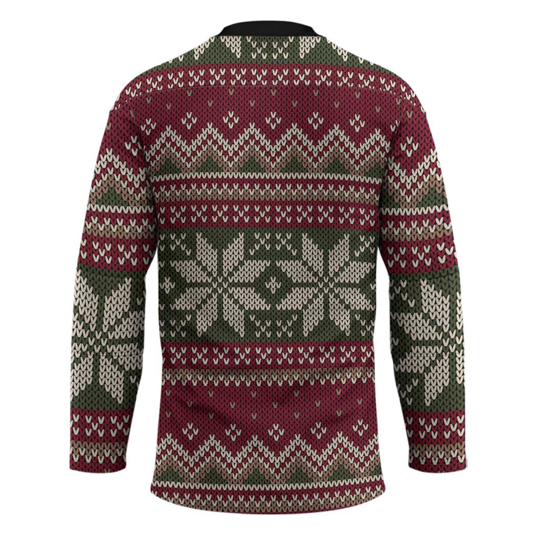 Skeleton Candy Cane Christmas Hockey Jersey Xmas Holiday Patterns - Wonder Print Shop