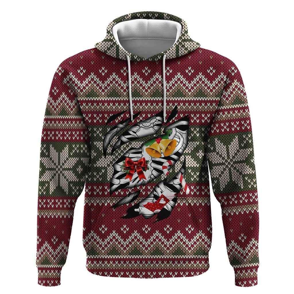 Skeleton Candy Cane Christmas Hoodie Xmas Holiday Patterns - Wonder Print Shop