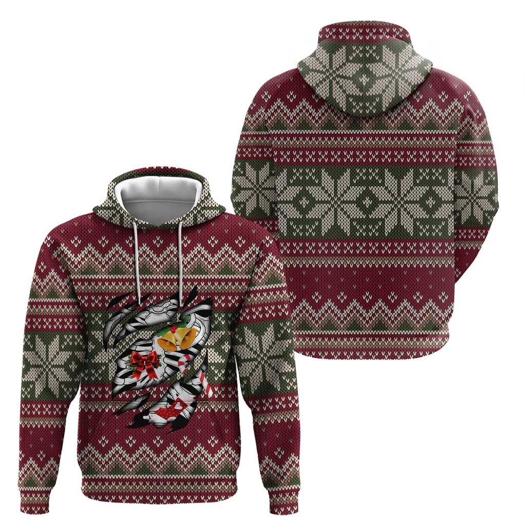 Skeleton Candy Cane Christmas Hoodie Xmas Holiday Patterns - Wonder Print Shop