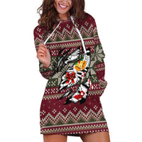 Skeleton Candy Cane Christmas Hoodie Dress Xmas Holiday Patterns - Wonder Print Shop