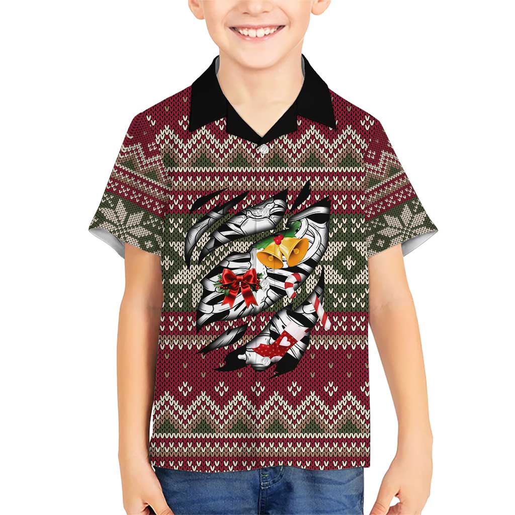 Skeleton Candy Cane Christmas Kid Hawaiian Shirt Xmas Holiday Patterns - Wonder Print Shop