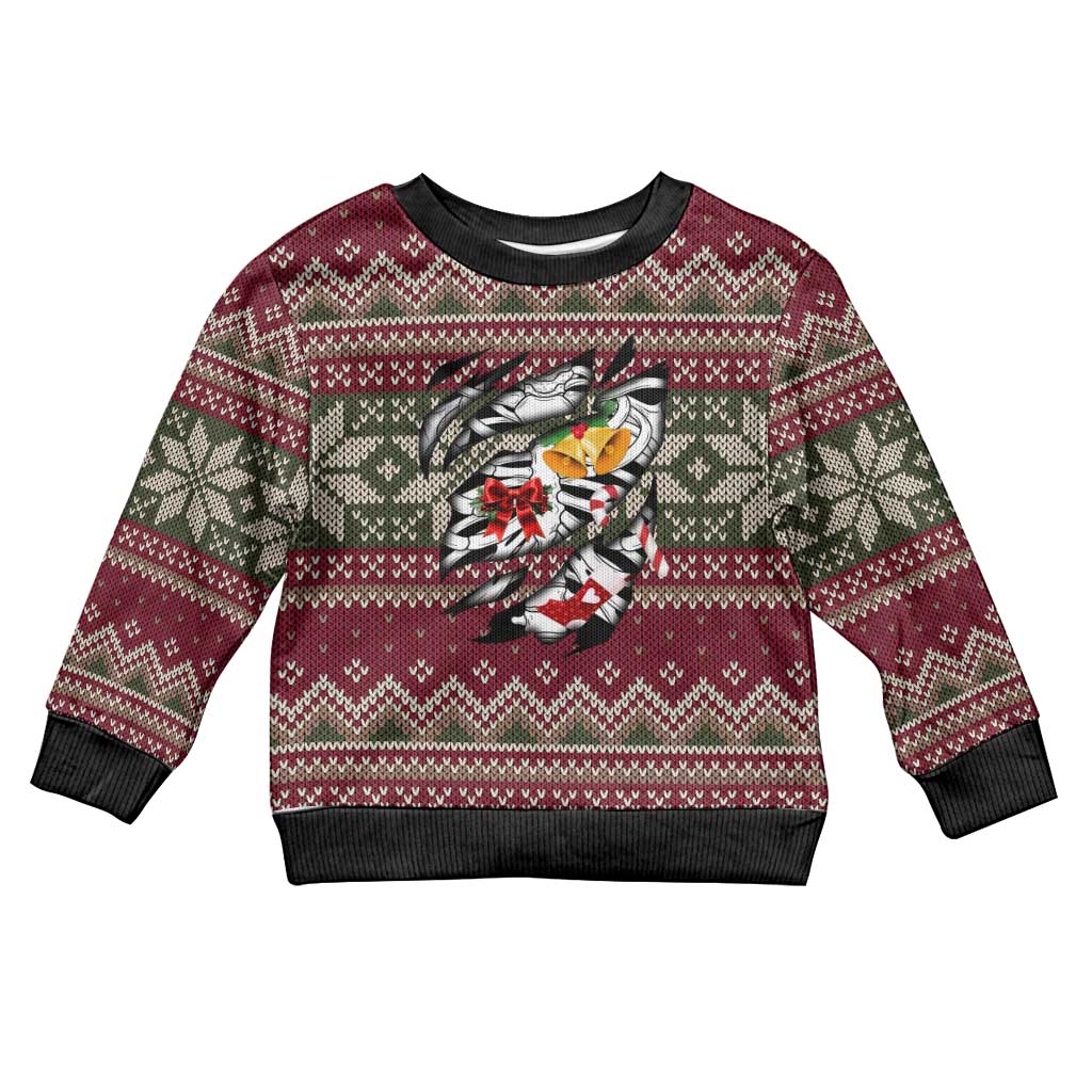 Skeleton Candy Cane Christmas Kid Ugly Christmas Sweater Xmas Holiday Patterns - Wonder Print Shop