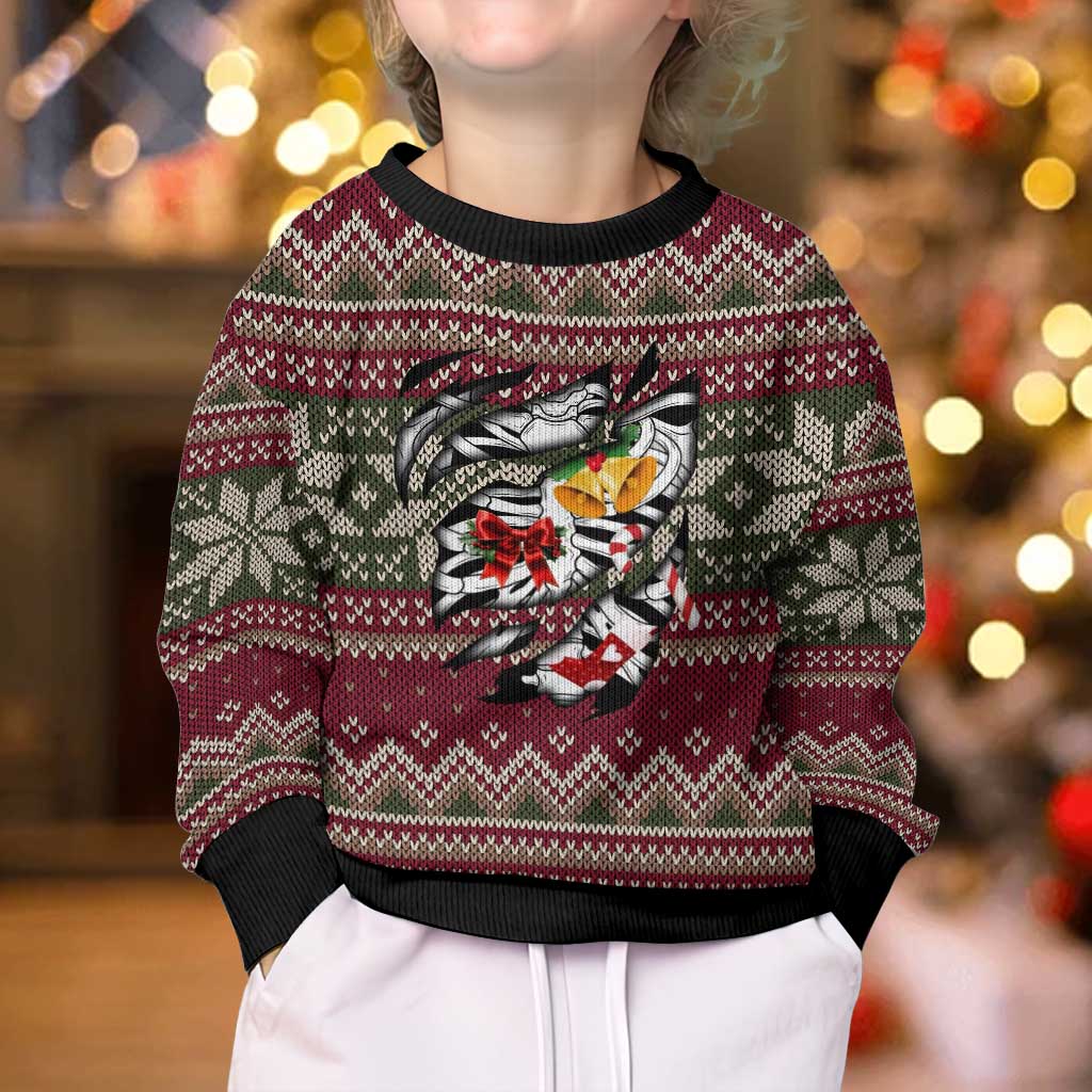 Skeleton Candy Cane Christmas Kid Ugly Christmas Sweater Xmas Holiday Patterns - Wonder Print Shop