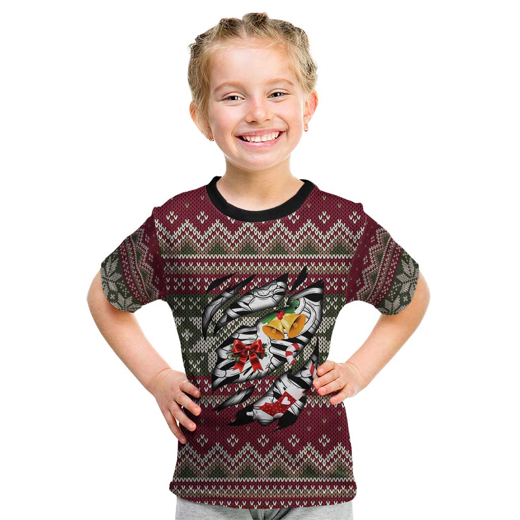 Skeleton Candy Cane Christmas Kid T Shirt Xmas Holiday Patterns - Wonder Print Shop