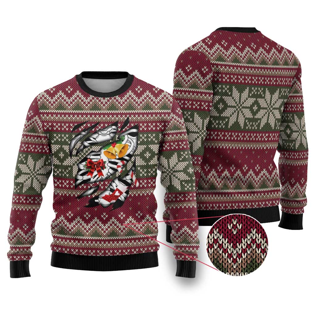 Skeleton Candy Cane Christmas Ugly Christmas Sweater Xmas Holiday Patterns - Wonder Print Shop