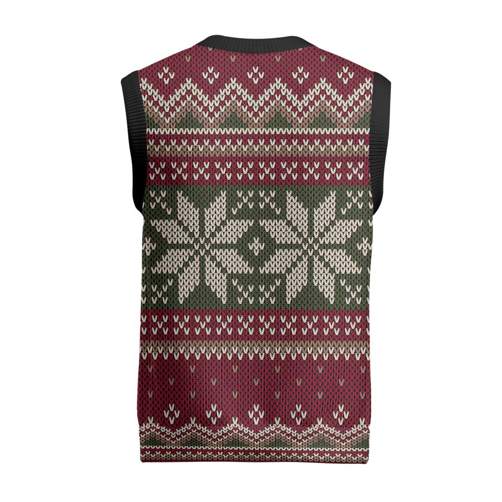 Skeleton Candy Cane Christmas Knitted V-Neck Vest Xmas Holiday Patterns - Wonder Print Shop