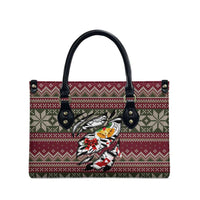 Skeleton Candy Cane Christmas Leather Bag Xmas Holiday Patterns - Wonder Print Shop