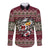 Skeleton Candy Cane Christmas Long Sleeve Button Shirt Xmas Holiday Patterns - Wonder Print Shop