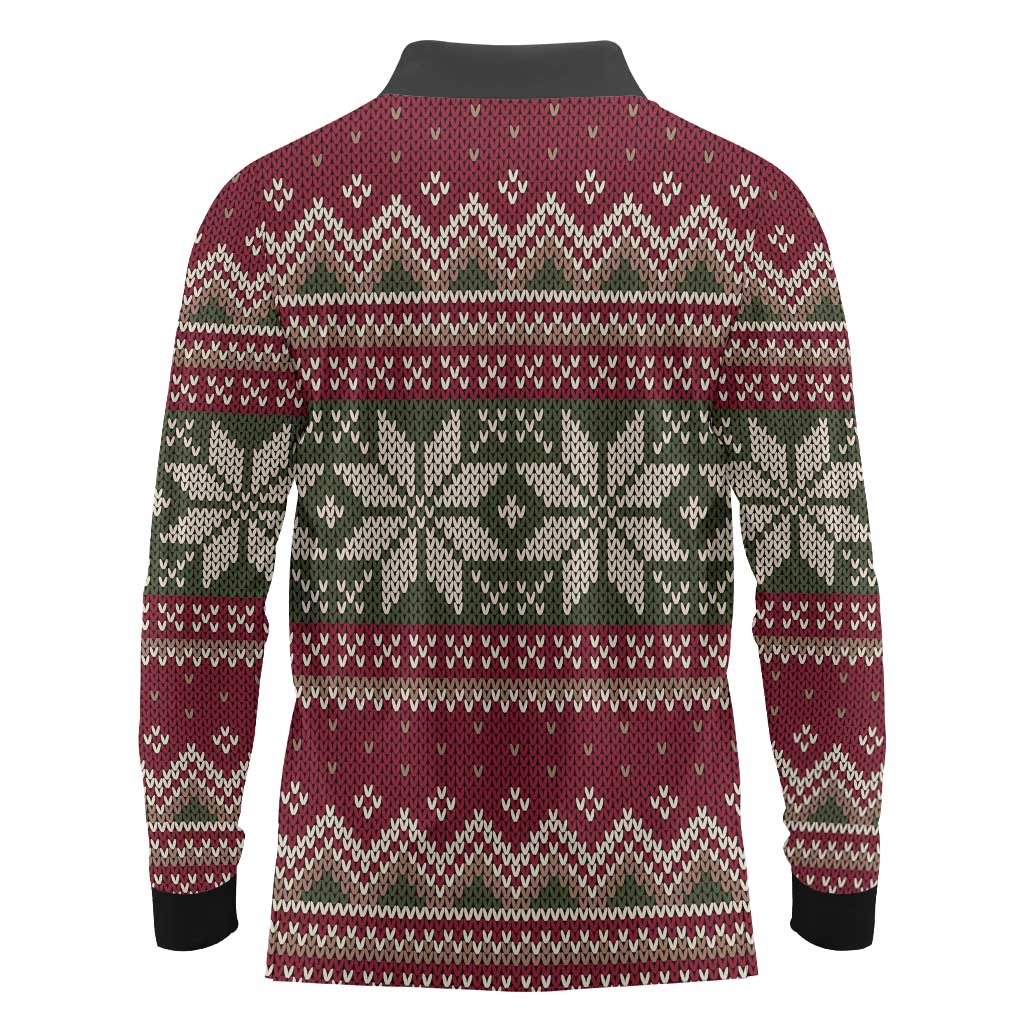 Skeleton Candy Cane Christmas Long Sleeve Polo Shirt Xmas Holiday Patterns - Wonder Print Shop