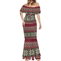 Skeleton Candy Cane Christmas Mermaid Dress Xmas Holiday Patterns - Wonder Print Shop