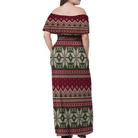 Skeleton Candy Cane Christmas Off Shoulder Maxi Dress Xmas Holiday Patterns - Wonder Print Shop