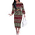 Skeleton Candy Cane Christmas Off The Shoulder Long Sleeve Dress Xmas Holiday Patterns - Wonder Print Shop