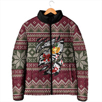 Skeleton Candy Cane Christmas Padded Jacket Xmas Holiday Patterns - Wonder Print Shop