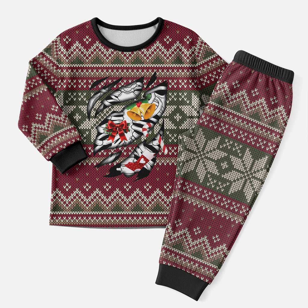 Skeleton Candy Cane Christmas Pajama Set Xmas Holiday Patterns - Wonder Print Shop