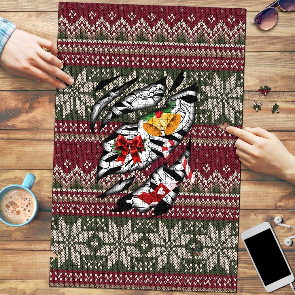 Skeleton Candy Cane Christmas Puzzle Xmas Holiday Patterns - Wonder Print Shop