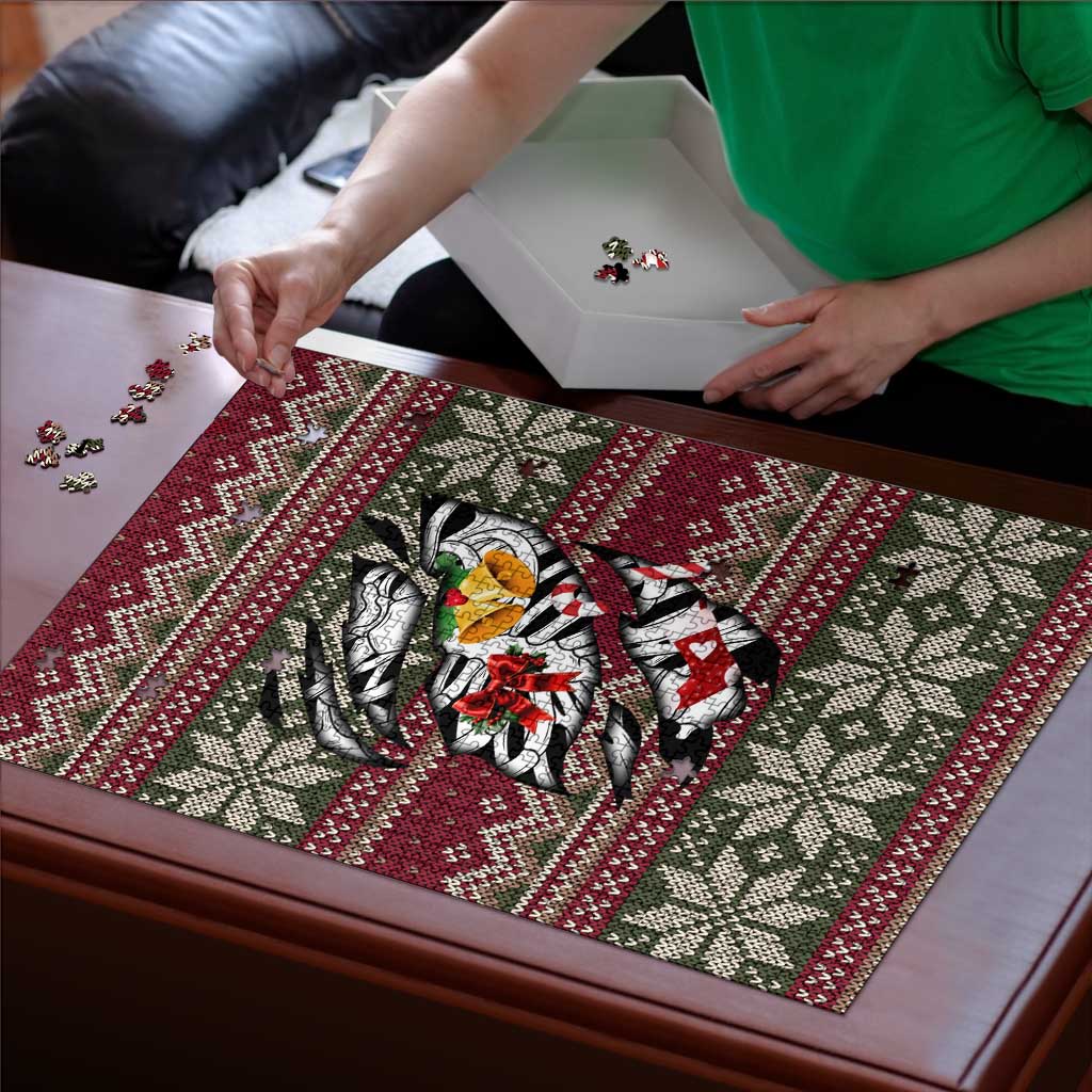 Skeleton Candy Cane Christmas Puzzle Xmas Holiday Patterns - Wonder Print Shop