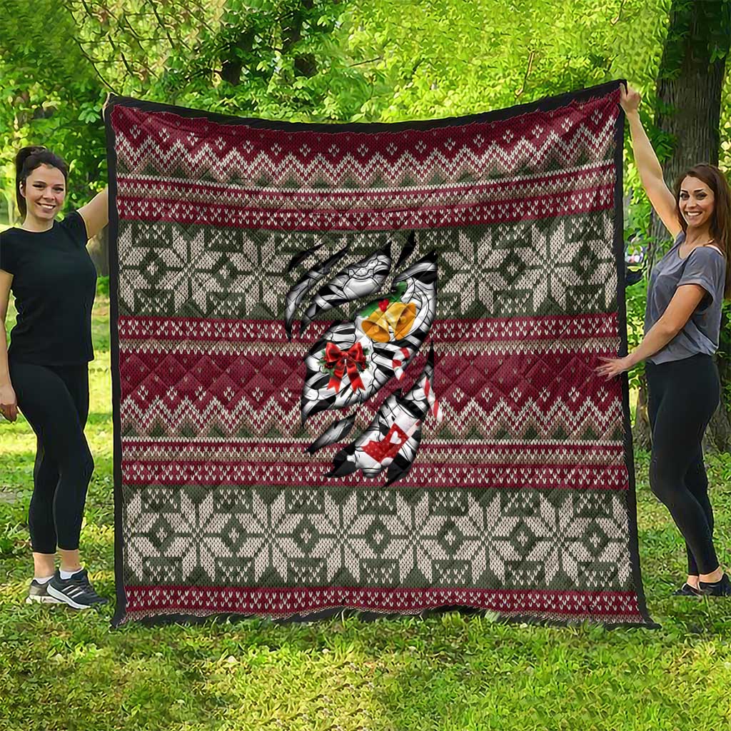 Skeleton Candy Cane Christmas Quilt Xmas Holiday Patterns - Wonder Print Shop