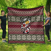 Skeleton Candy Cane Christmas Quilt Xmas Holiday Patterns - Wonder Print Shop