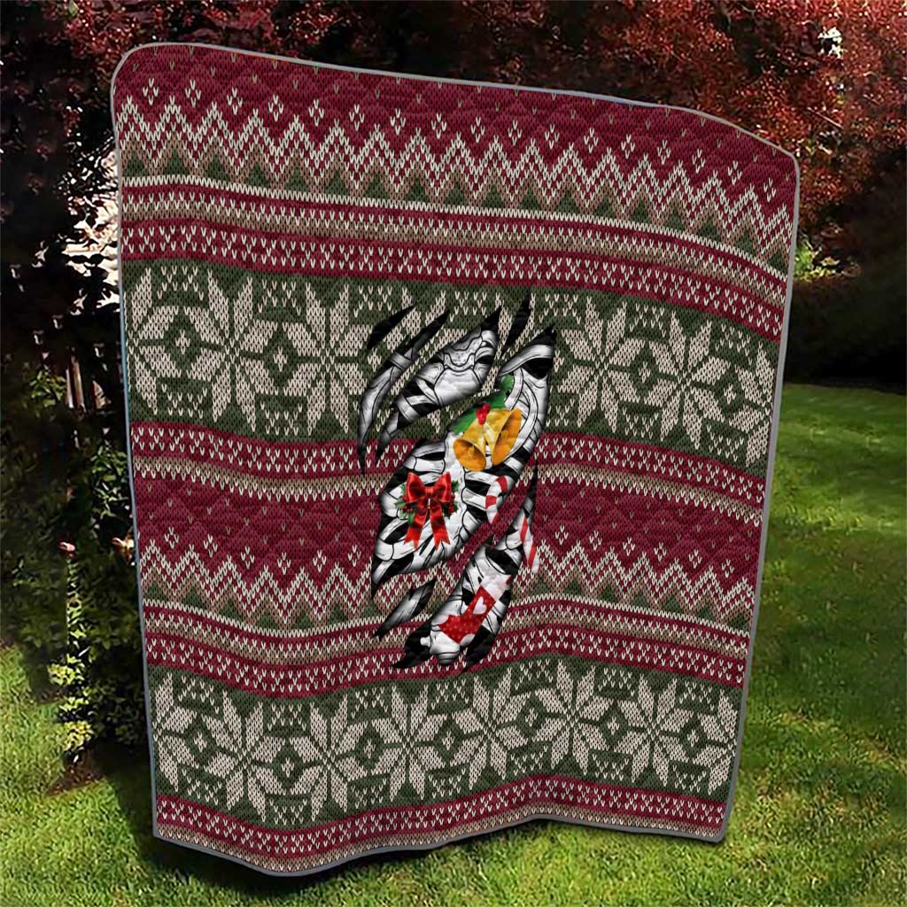 Skeleton Candy Cane Christmas Quilt Xmas Holiday Patterns - Wonder Print Shop