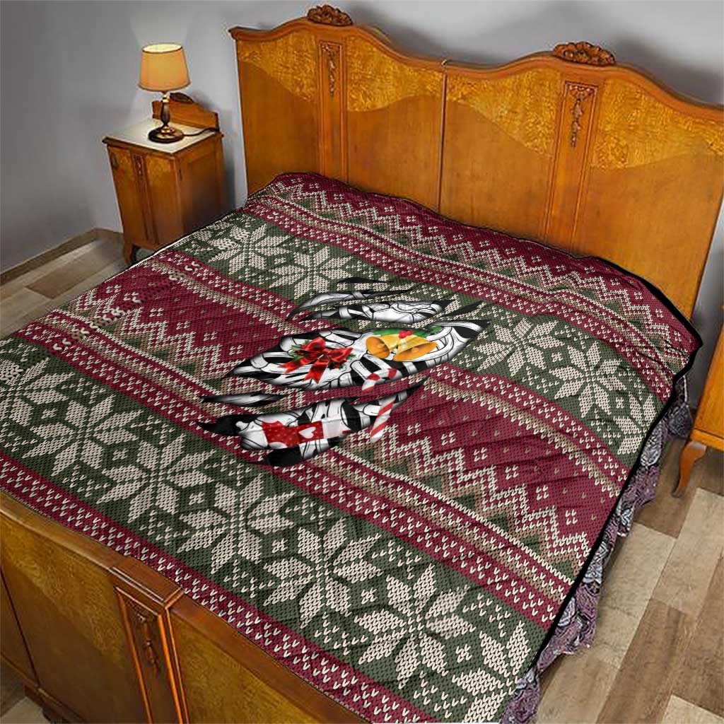 Skeleton Candy Cane Christmas Quilt Xmas Holiday Patterns - Wonder Print Shop