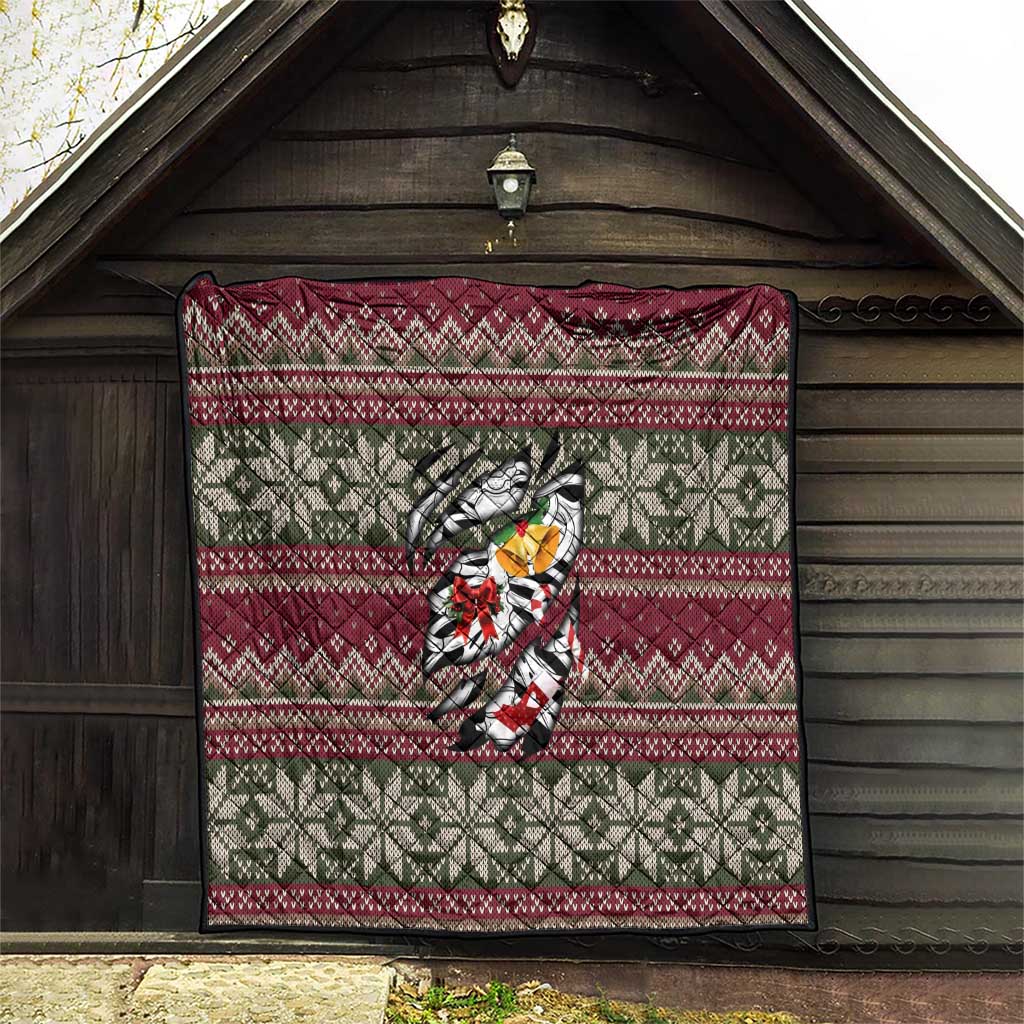 Skeleton Candy Cane Christmas Quilt Xmas Holiday Patterns - Wonder Print Shop
