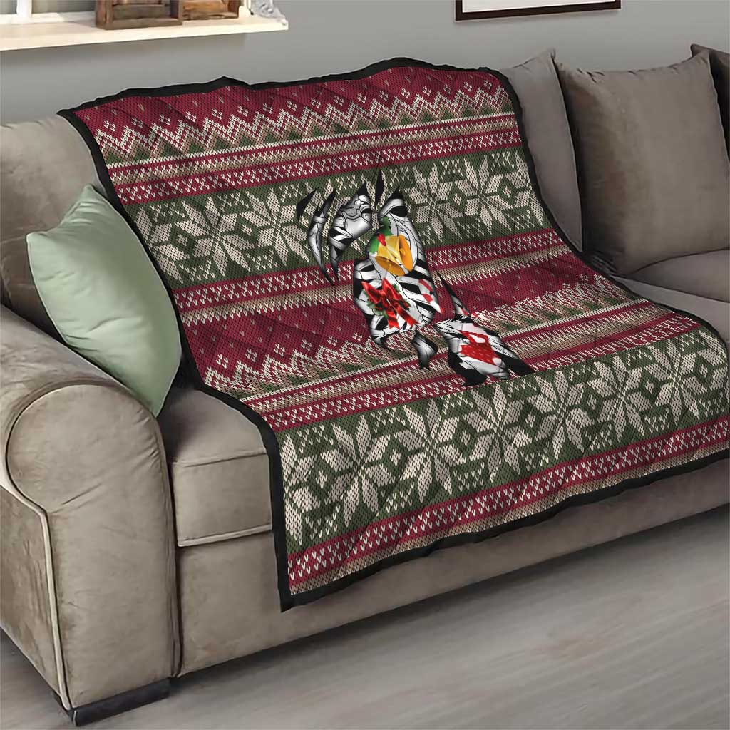 Skeleton Candy Cane Christmas Quilt Xmas Holiday Patterns - Wonder Print Shop