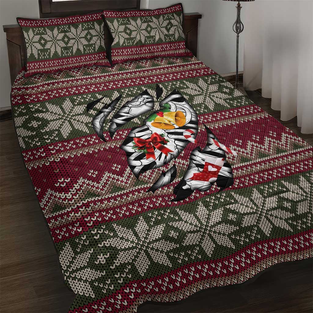 Skeleton Candy Cane Christmas Quilt Bed Set Xmas Holiday Patterns - Wonder Print Shop