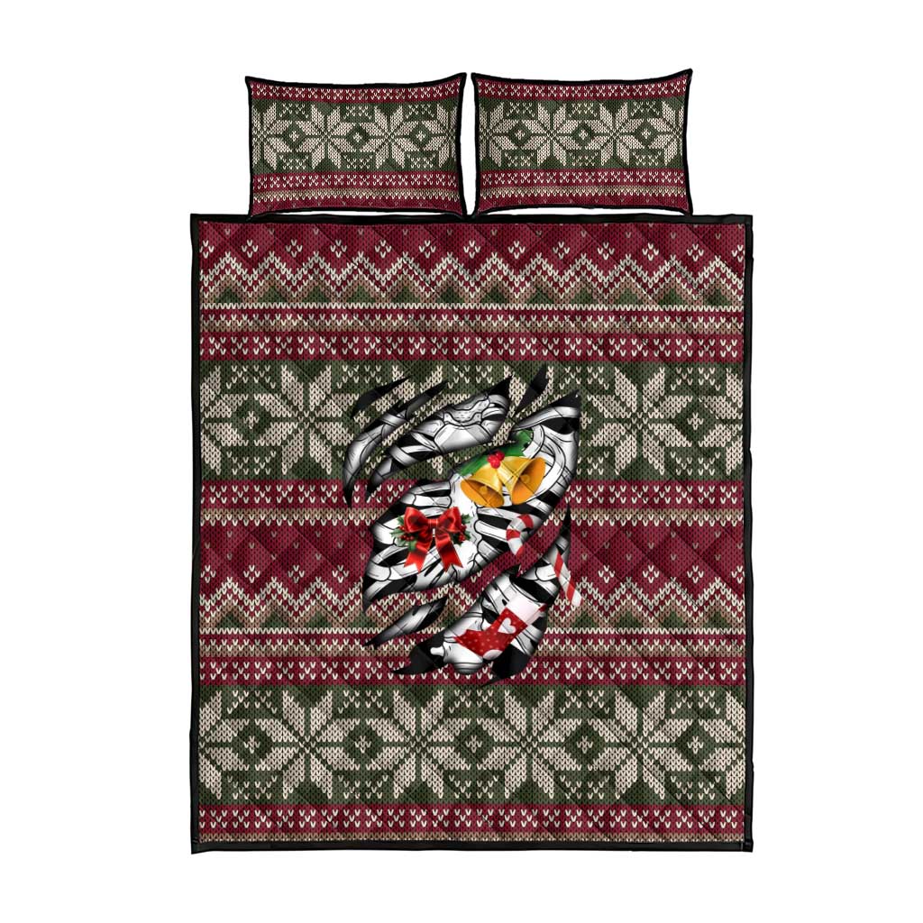 Skeleton Candy Cane Christmas Quilt Bed Set Xmas Holiday Patterns - Wonder Print Shop