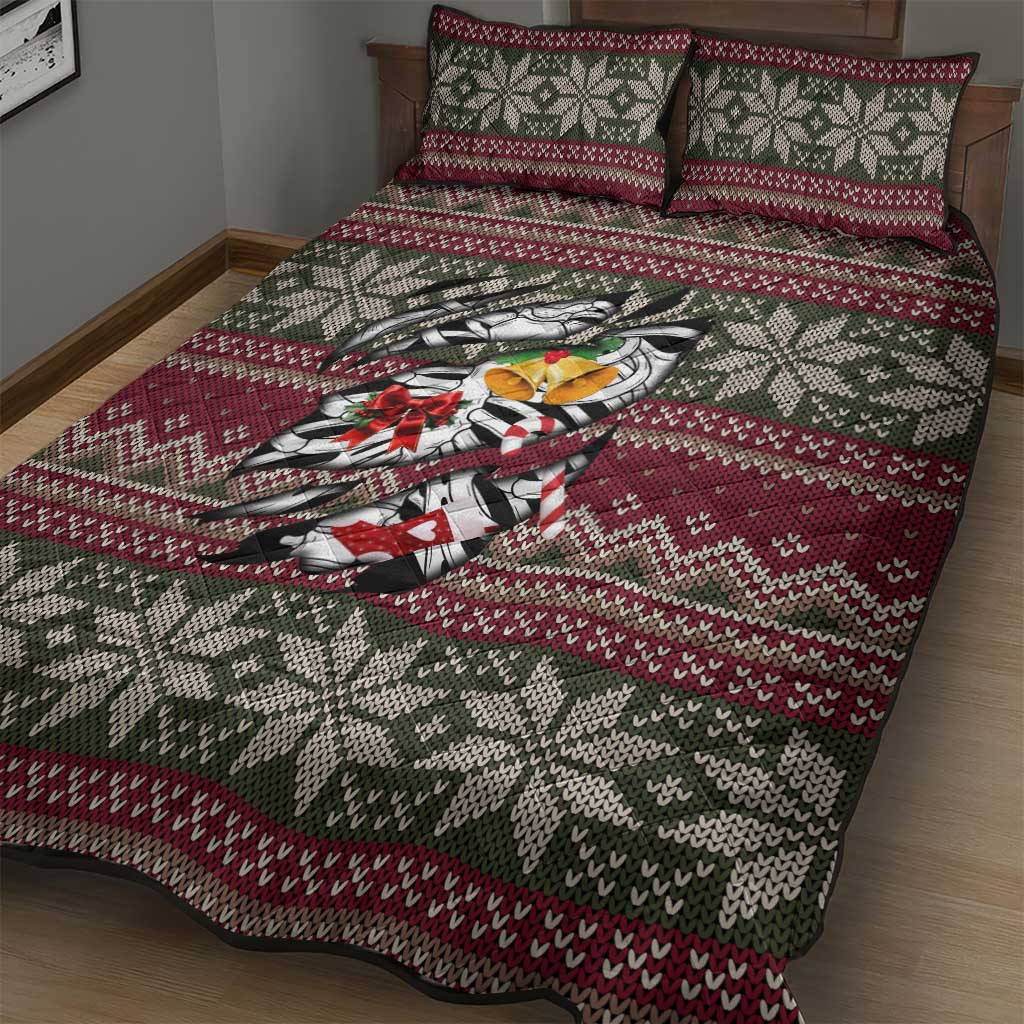 Skeleton Candy Cane Christmas Quilt Bed Set Xmas Holiday Patterns - Wonder Print Shop