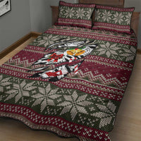 Skeleton Candy Cane Christmas Quilt Bed Set Xmas Holiday Patterns - Wonder Print Shop