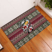 Skeleton Candy Cane Christmas Rubber Doormat Xmas Holiday Patterns - Wonder Print Shop