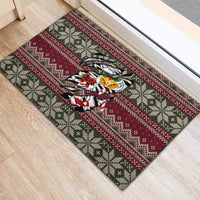 Skeleton Candy Cane Christmas Rubber Doormat Xmas Holiday Patterns - Wonder Print Shop