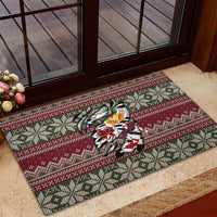 Skeleton Candy Cane Christmas Rubber Doormat Xmas Holiday Patterns - Wonder Print Shop